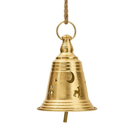 Cloche métal à suspendre haut 17 cm doré - Déco Noël