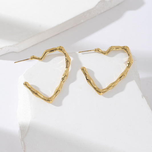 Boucles d'oreilles créoles coeur