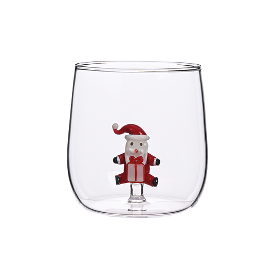 Verre Père Noël 3D en verre
