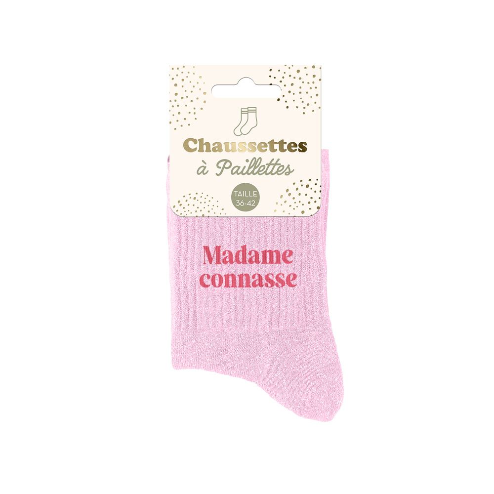 Chaussettes à paillettes "Madame connasse"