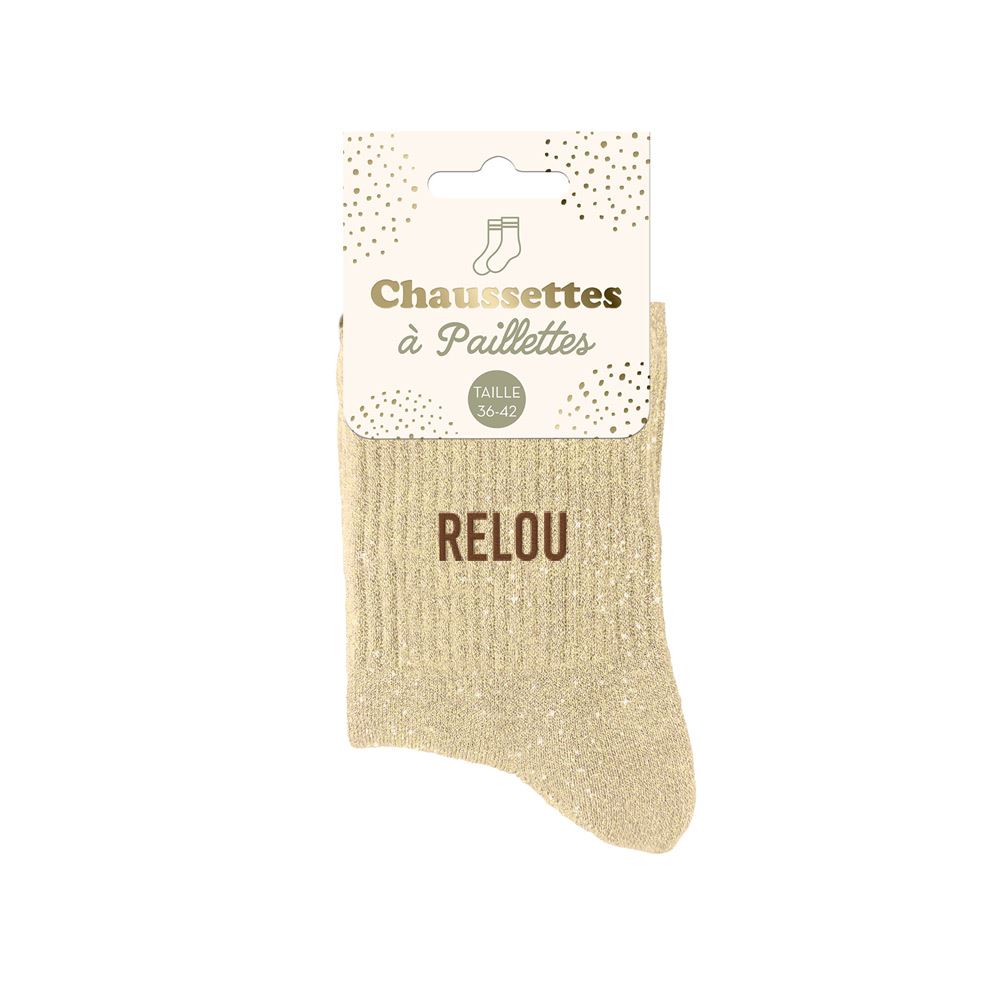 Chaussettes à paillettes "RELOU"