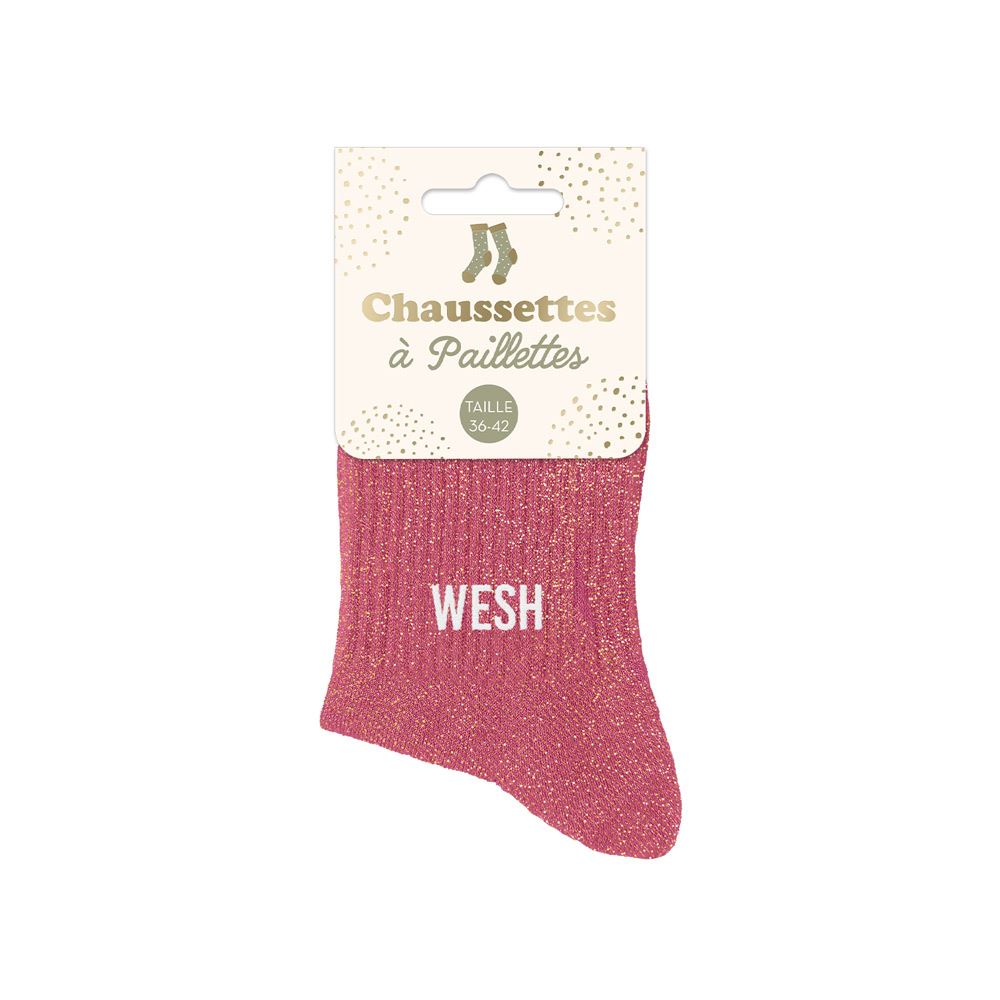 Chaussettes à paillettes "WESH"