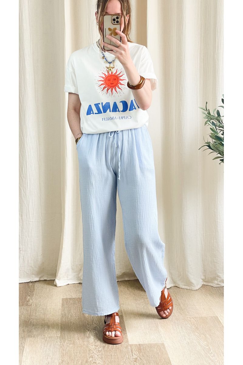 PANTALON GAZE DE COTON
