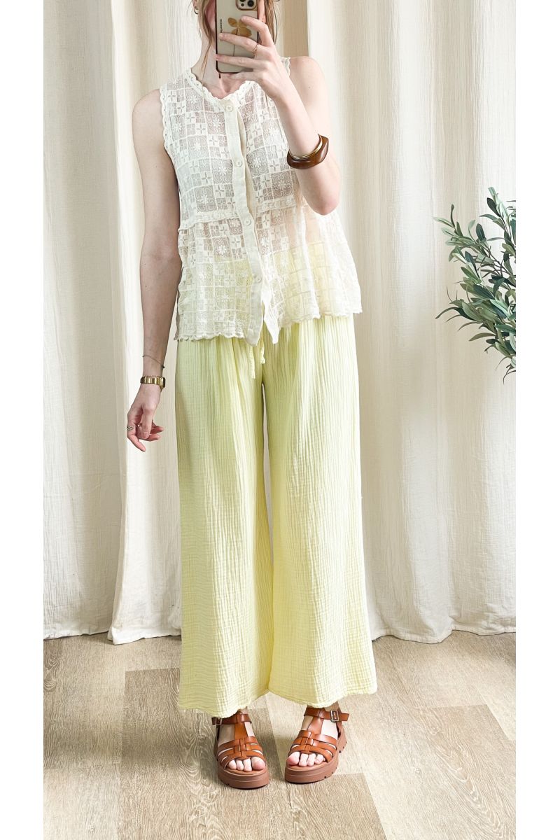 PANTALON GAZE DE COTON