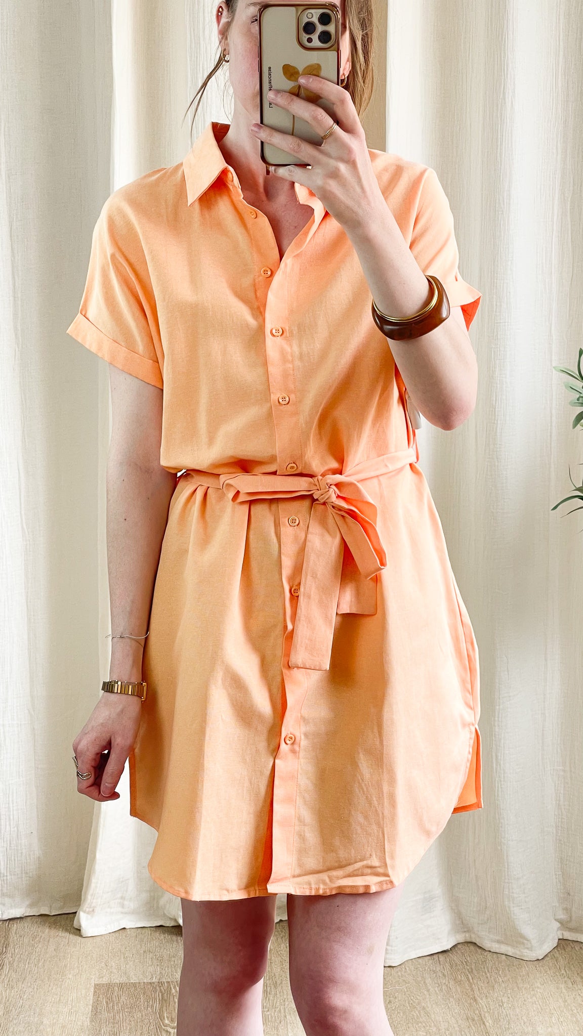 Robe Claos – Robe chemise courte ceinturée