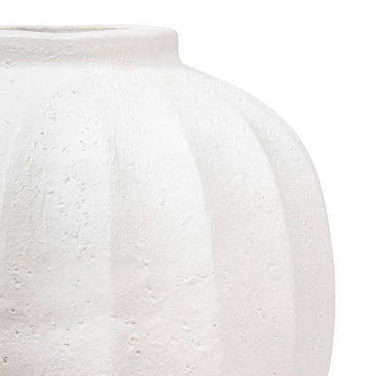 Vase boule Amia H28 blanc texturé style méditerranéen décoration intérieure épurée