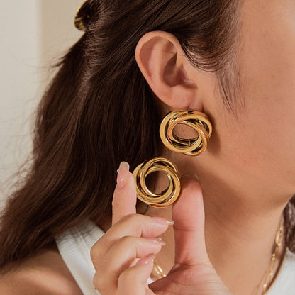 Boucles d’oreilles Nœud Twist Doré