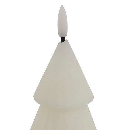 Bougie LED décorative forme sapin blanc 20cm décoration intérieure Noël ambiance chaleureuse sans flamme