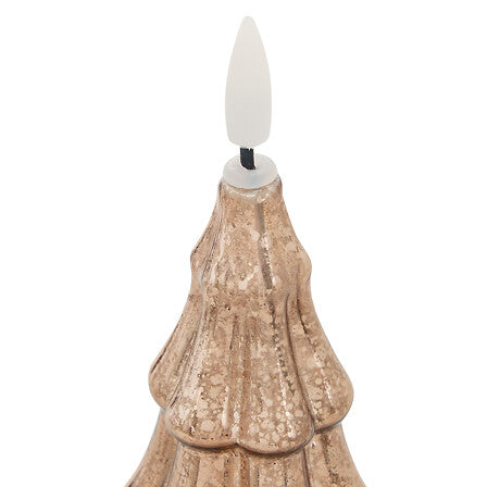 Bougie LED sapin en verre assorti