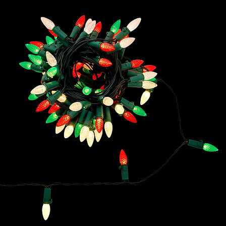 Guirlande lumineuse vintage 100 LED multicolore rouge vert blanc 10m décoration sapin Noël intérieur extérieur