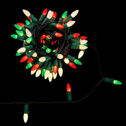 Guirlande lumineuse vintage 100 LED multicolore rouge vert blanc 10m décoration sapin Noël intérieur extérieur