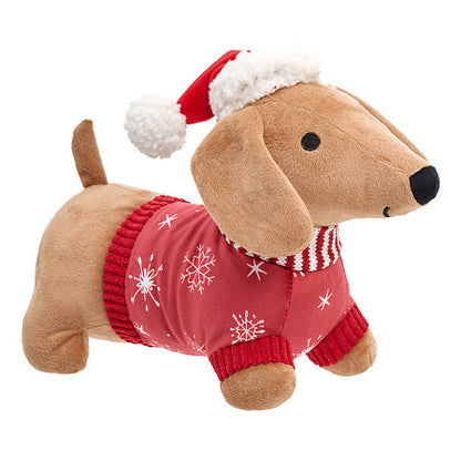 Peluche de Noël - Teckel décoratif Père Noël ou renne