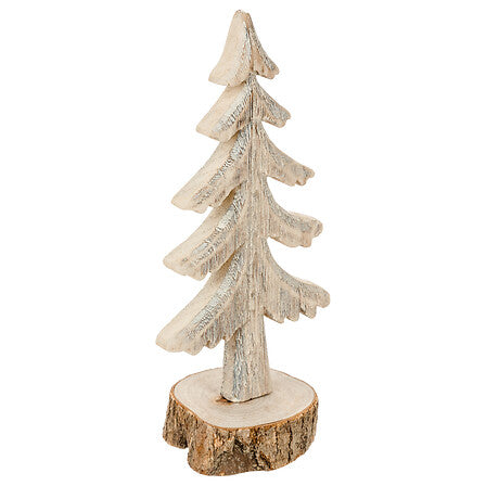Sapin en bois sur bûche