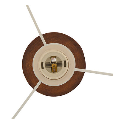 Lampadaire Sergio vue de dessus avec socle en bois foncé et douille E27 design minimaliste décoration intérieure