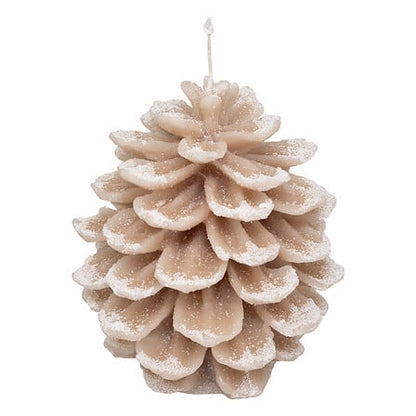 Bougie pomme de pin givrée