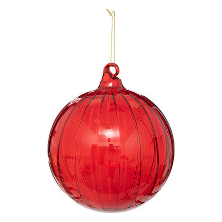 Boule en verre striée
