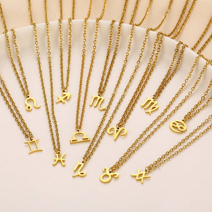 Colliers signes astrologiques dorés ensemble 12 pendentifs zodiaque chaîne fine bijou femme tendance astrologie