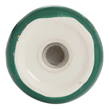 Dessous salière céramique blanche avec bord vert sapin décoration table Noël traditionnelle