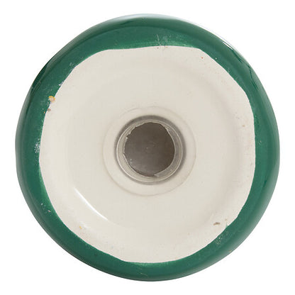 Dessous salière céramique blanche avec bord vert sapin décoration table Noël traditionnelle