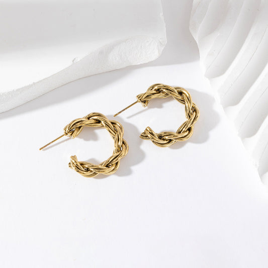 Boucles d’oreilles Créoles Tressées