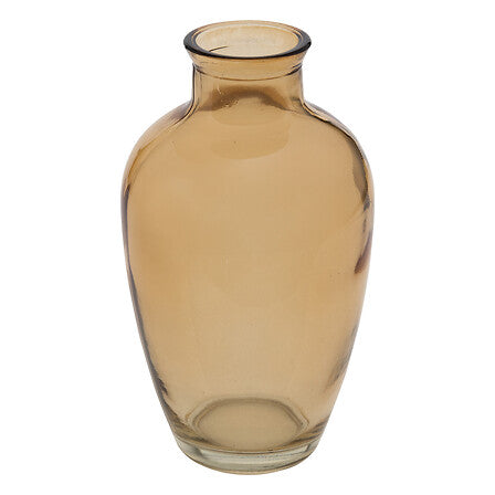 Soliflore H13 vase décoratif en verre ambré forme arrondie style bohème chic pour décoration intérieure