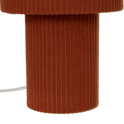 Lampe décorative côtelée terracotta Jolina en métal texturé velours côtelé style bohème chic pour intérieur chaleureux