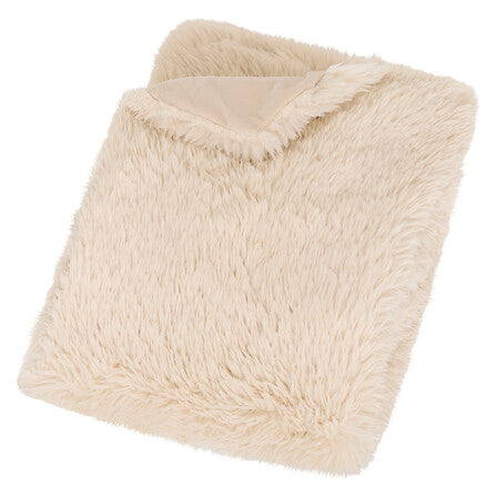 Plaid Duvia beige crème en fausse fourrure douce et moelleuse 120x150cm idéal décoration cocooning salon chambre