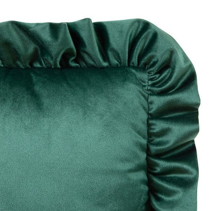 Coussins à volants 51 x 51 cm vert - Housse velours émeraude