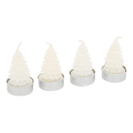 Lot de 4 bougies chauffe-plats sapin assorti
