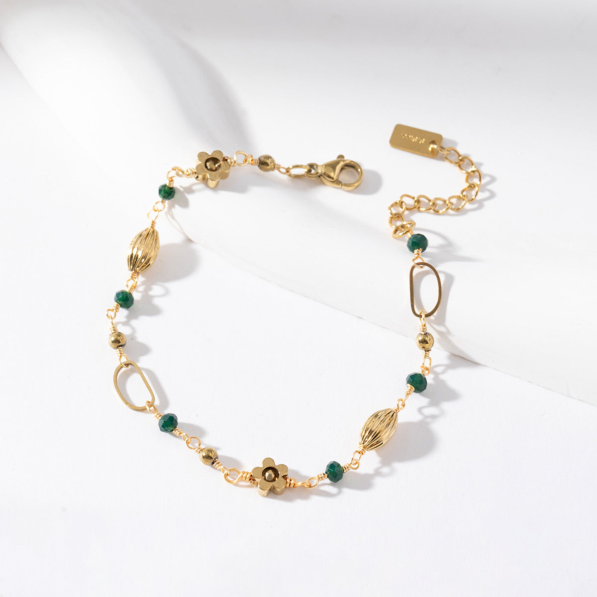 Bracelet perles vertes