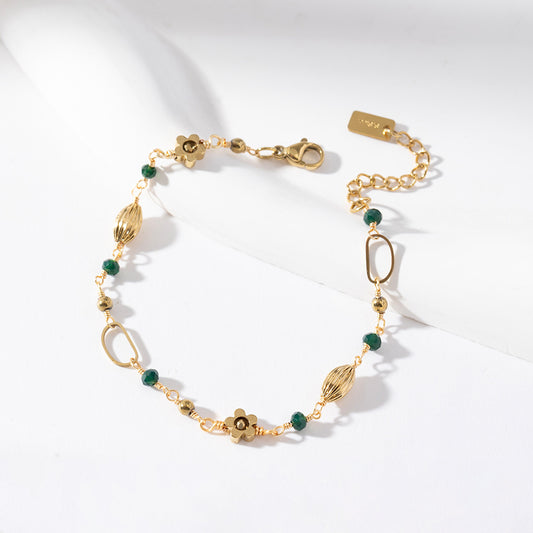 Bracelet perles vertes
