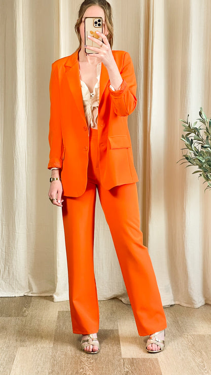 Pantalon Yasmine – Pantalon droit orange vif
