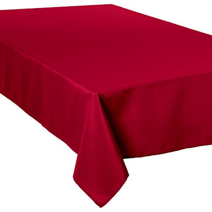Nappe rouge anti-tâche 150x300cm pour décoration table de Noël, tissu uni élégant avec tombé impeccable