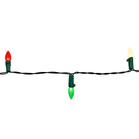 Guirlande lumineuse vintage 100 LED 10m avec ampoules colorées rouge vert blanc décoration sapin Noël intérieur extérieur