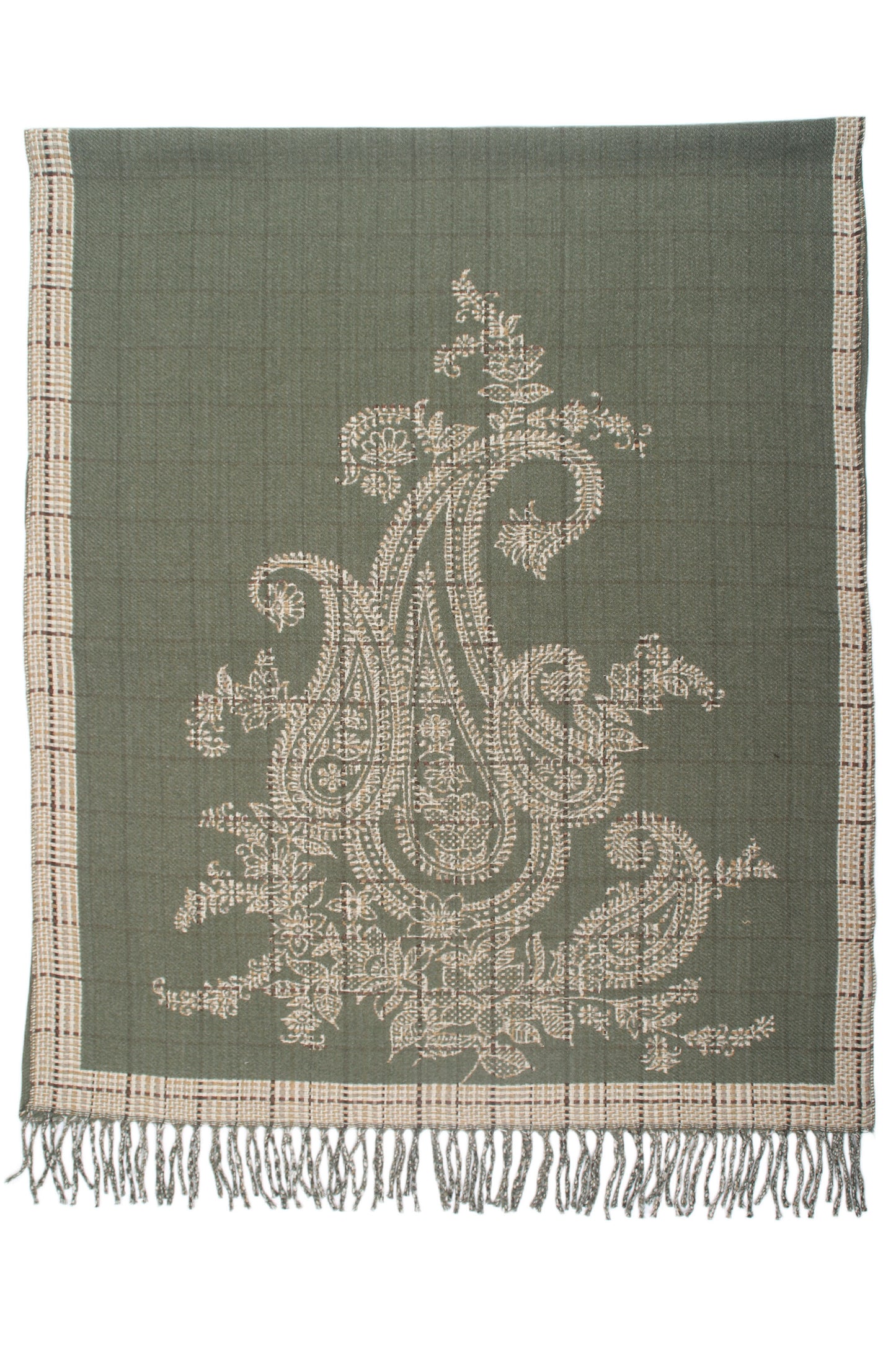 Écharpe imprimée tissée – Viscose et laine