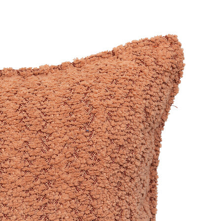 Coussin bouclette terracotta Soana 45x45 cm texture douce effet mouton décoration intérieure bohème chic