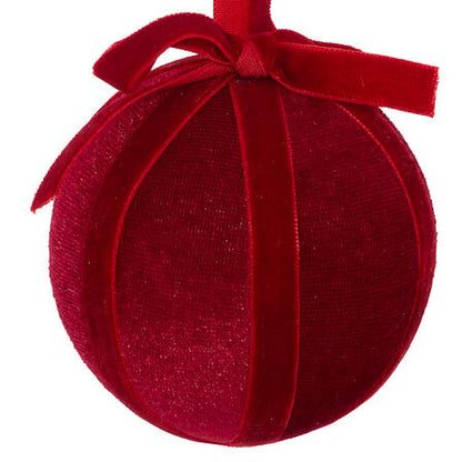 Boule de Noël velours ruban diam 8 cm polystyrène doré