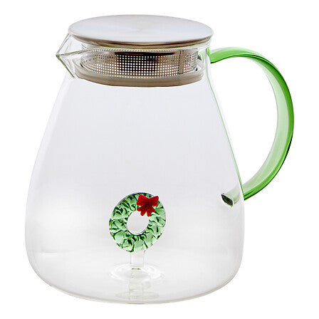 Théière Nelya 1L Noël - Carafe en verre avec motif 3D festif