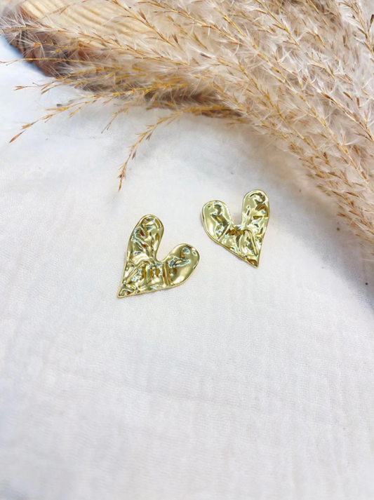 Boucles d'oreilles puces coeur