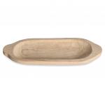 Coupe décorative Aya en bois naturel ovale style bohème artisanal pour décoration intérieure épurée