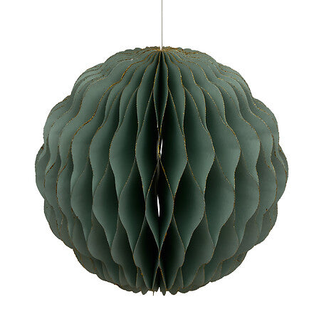 Suspension Pallo diam 30 cm - Boule papier alvéolé vert sauge