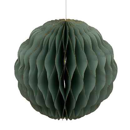 Suspension Pallo diam 30 cm - Boule papier alvéolé vert sauge