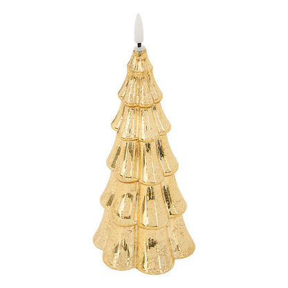Bougie LED sapin en verre assorti