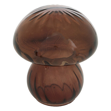 Champignon décoratif en verre soufflé marron ambré style vintage objet déco intérieur tendance