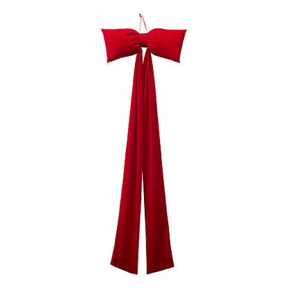 Nœud décoratif XXL rouge en tissu satiné pour sapin de Noël avec longues bandes tombantes décoration fêtes