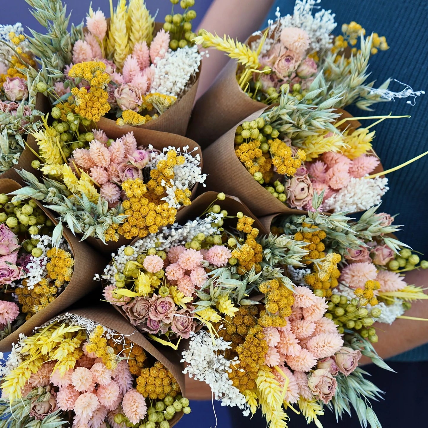 Petit bouquet de fleurs séchées - Limonade Rose