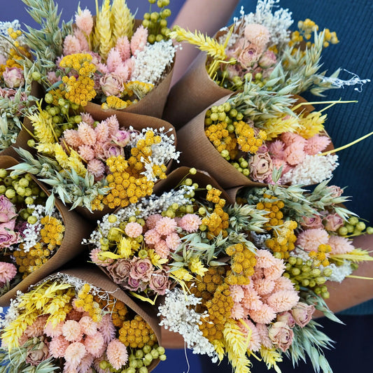 Petit bouquet de fleurs séchées - Limonade Rose
