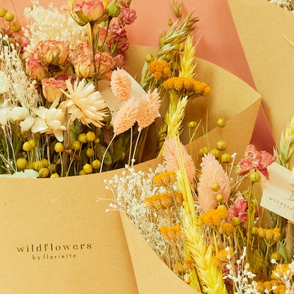 Bouquet de fleurs séchées - Limonade Rose