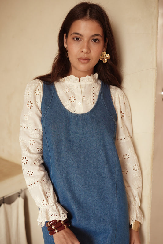 Robe Salomé – Robe chasuble en denim