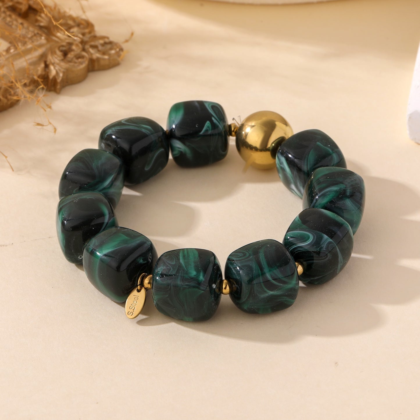 Bracelet perles effet marbre